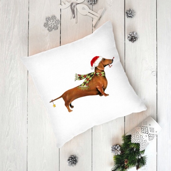 🆕 🌹2/$20🌹 Christmas Santa Dog Cushion Pillow Cover New - Picture 8 of 8